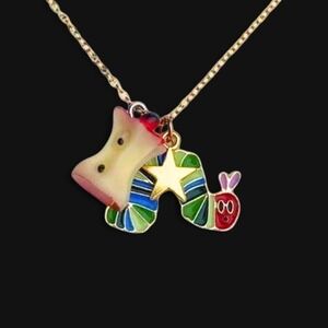 The Very Hungry Caterpillar Necklace! 18k gold plated stainless steel whimsy